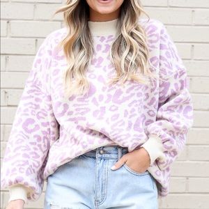 Purple Leopard Luxe Knit Top